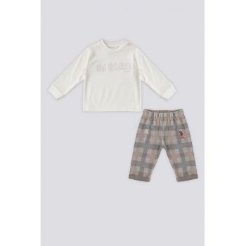 Set de bluza si pantaloni in carouri ieftin