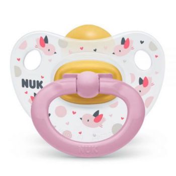 Suzeta Nuk Happy Kids Latex M2 Roz 6-18 luni de firma originale