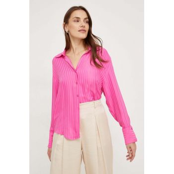 Answear Lab camasa femei, culoarea roz, cu guler clasic, relaxed de firma originala