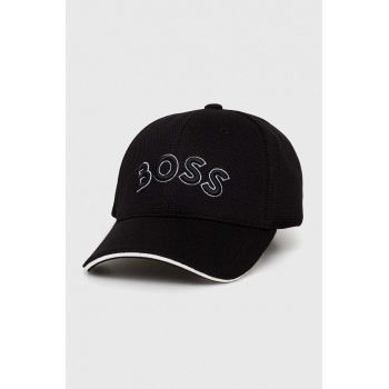 BOSS Green șapcă culoarea negru, cu imprimeu 50492737