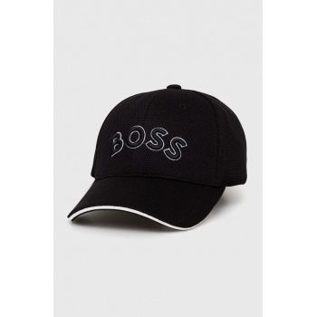 Boss Green sapca culoarea negru, cu imprimeu