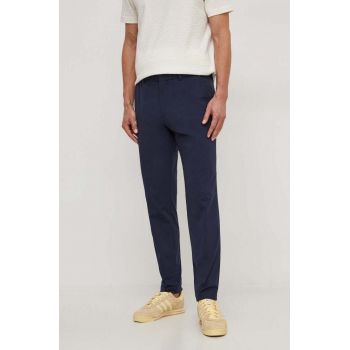 BOSS pantaloni bărbați, culoarea bleumarin, mulată 50502477 de firma originali