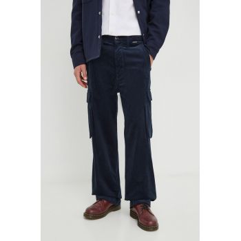 G-Star Raw pantaloni de catifea cord culoarea albastru marin, drept de firma originali