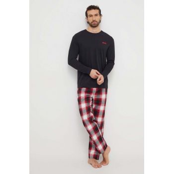 HUGO pijamale de bumbac culoarea rosu, modelator ieftine