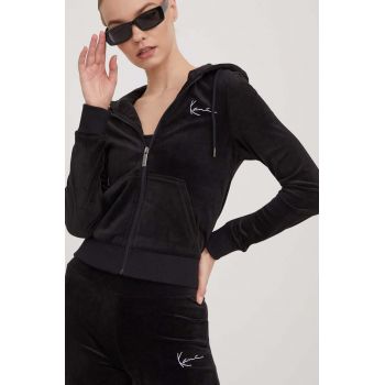 Karl Kani bluza femei, culoarea negru, cu glugă, neted