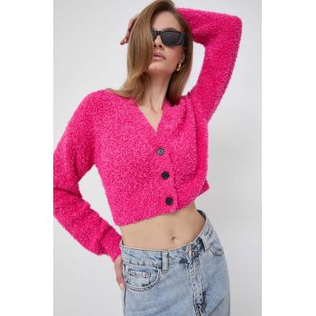 Karl Lagerfeld cardigan femei, culoarea roz de firma original