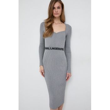 Karl Lagerfeld rochie culoarea gri, mini, mulata