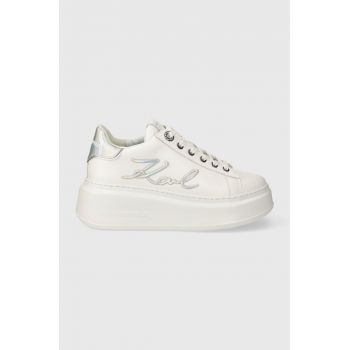 Karl Lagerfeld sneakers din piele ANAKAPRI culoarea alb, KL63510A