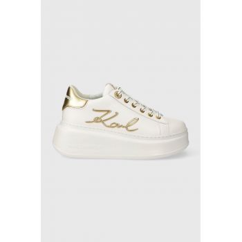 Karl Lagerfeld sneakers din piele ANAKAPRI culoarea alb, KL63510A