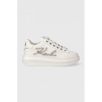 Karl Lagerfeld sneakers din piele KAPRI culoarea alb, KL62510G