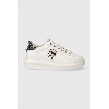 Karl Lagerfeld sneakers din piele KAPRI culoarea alb, KL62529N