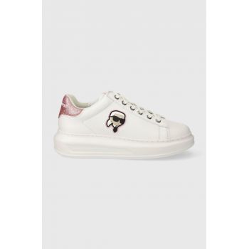 Karl Lagerfeld sneakers din piele KAPRI culoarea alb, KL62530N