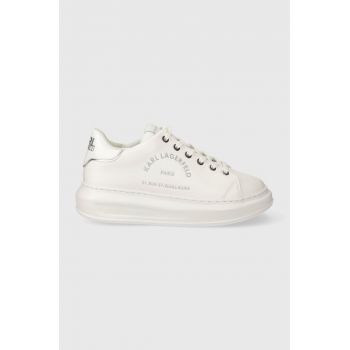 Karl Lagerfeld sneakers din piele KAPRI culoarea alb, KL62539F