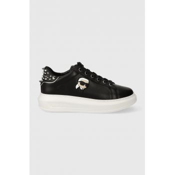 Karl Lagerfeld sneakers din piele KAPRI culoarea negru, KL62529N