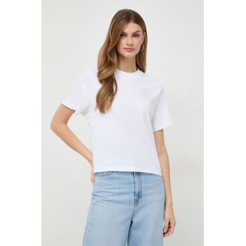 Karl Lagerfeld tricou din bumbac femei, culoarea alb