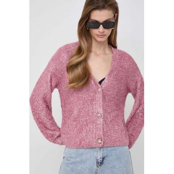 Morgan cardigan femei, culoarea roz, light