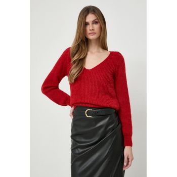 Morgan pulover din amestec de lana femei, culoarea rosu