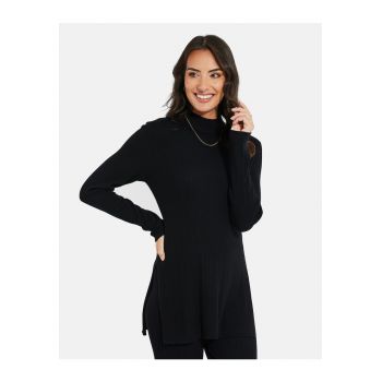 Pulover cu aspect striat si slituri laterale Brad 4935