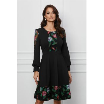 Rochie Ella Collection Ecaterina neagra cu broderie traditionala