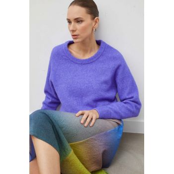 Samsoe Samsoe pulover de lână femei, culoarea violet, light de firma original