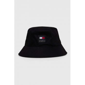 Tommy Jeans pălărie din bumbac culoarea negru, bumbac AM0AM12018 ieftina