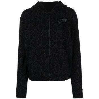 Bluza cu Fermoar EA7 W hoodie full zip allover la reducere