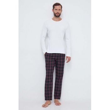 BOSS pijama barbati, culoarea alb, modelator de firma originale