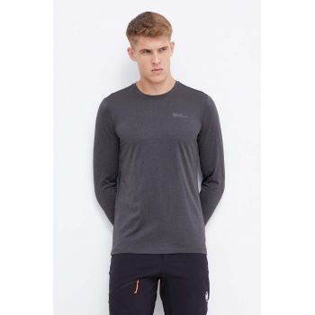 Jack Wolfskin longsleeve sport Sky Thermal culoarea gri, melanj, 1808682 Jack Wolfskin longsleeve sport Sky Thermal culoarea gri, melanj, 1808682