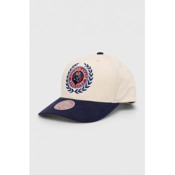 Mitchell&Ness șapcă de baseball din bumbac culoarea alb, cu imprimeu ieftina