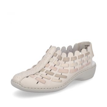Pantofi piele naturala Rieker 413V8-60 roz-portelan