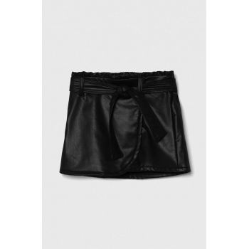 Abercrombie & Fitch fusta fete culoarea negru, mini, drept