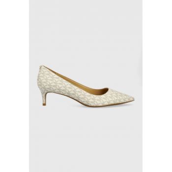 MICHAEL Michael Kors pumps Alina culoarea bej, pe toc jos MICHAEL Michael Kors pumps Alina culoarea bej, pe toc jos