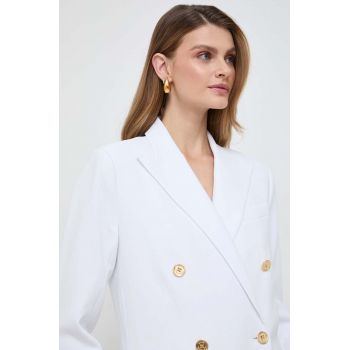 MICHAEL Michael Kors sacou culoarea alb, cu doua randuri de nasturi, neted