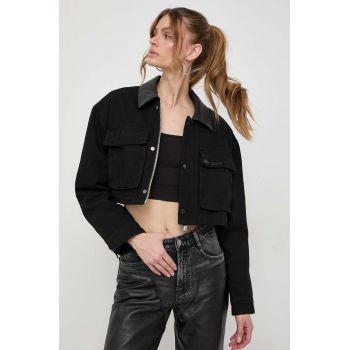 Miss Sixty geacă din denim femei, culoarea negru, de tranziție