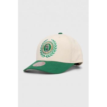 Mitchell&Ness șapcă de baseball din bumbac Boston Celtics culoarea alb, cu imprimeu ieftina