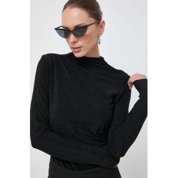 Morgan bluza culoarea negru, modelator