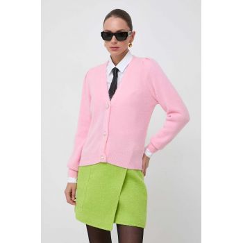 Morgan cardigan din amestec de lana culoarea roz, light de firma original