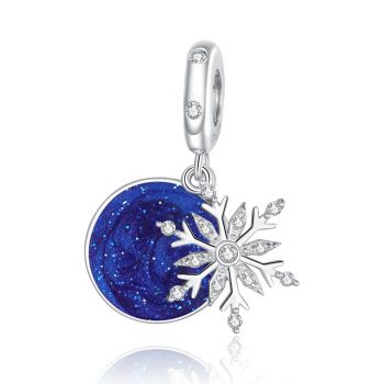 Talisman din argint Blue Sky Snowflake de firma original