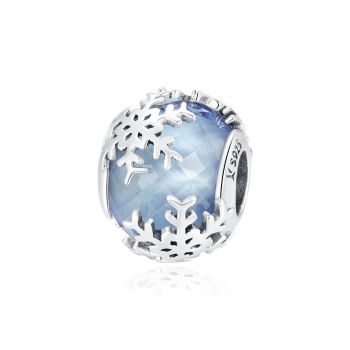 Talisman din argint Blue Snowflake Bead de firma original