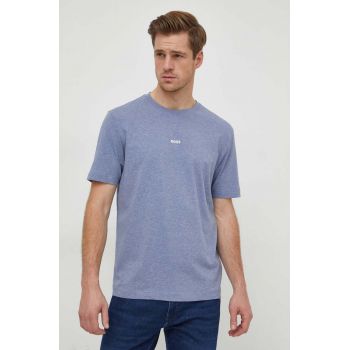 BOSS tricou BOSS ORANGE barbati, culoarea violet, neted