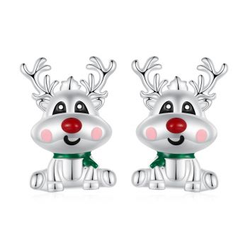 Cercei din argint Cute Reindeer