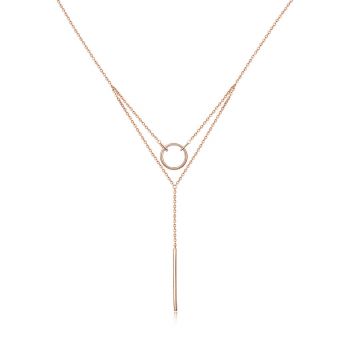 Colier din argint Double Chain Rose Gold