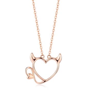 Colier din argint Rose Gold Heart of Little Devil