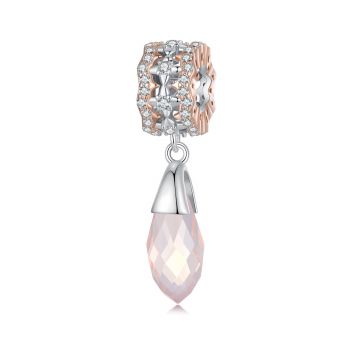 Talisman din argint Rose Gold Royal Crystal Drop