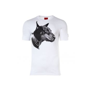 HUGO - Tricou cu imprimeu si decolteu rotund Dedigree