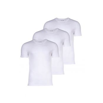 Set de tricouri slim fit cu decolteu la baza gatului - 3 piese ieftin