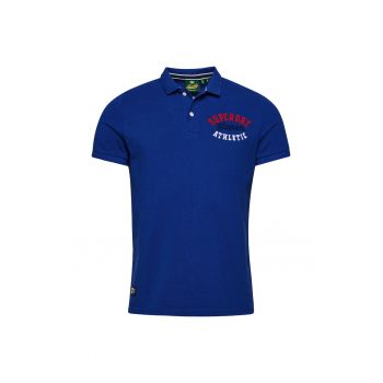 Tricou polo cu broderie logo pe piept Superstate