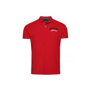 Tricou polo cu broderie logo pe piept Superstate