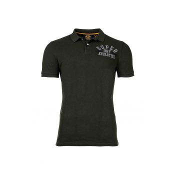 Tricou polo cu broderie logo pe piept Superstate