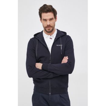 Armani Exchange Bluză bărbați, culoarea albastru marin, cu imprimeu